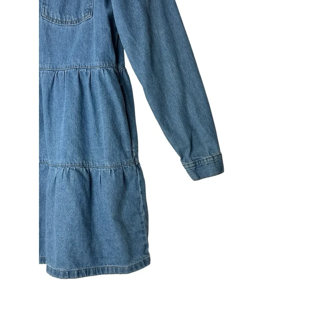 Free People Nicole Denim Shirt Dress Women's Medium Indigo Long Sleeve Button Up